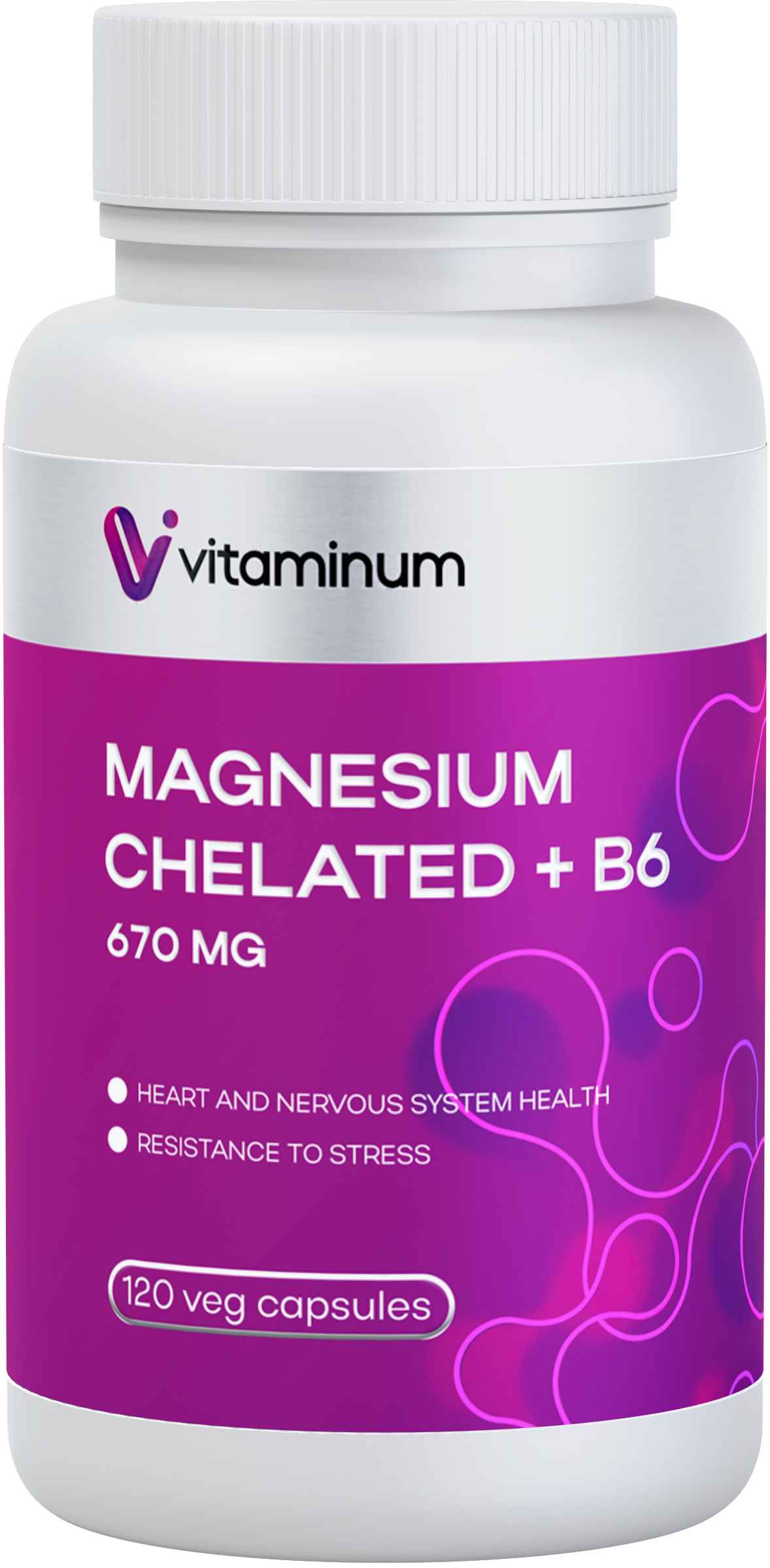  Vitaminum МАГНИЙ ХЕЛАТ + витамин В6 (670 MG) 120 капсул 800 мг  в Сарапуле